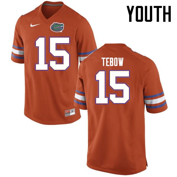 Youth NCAA Florida Gators Tim Tebow #15 Stitched Authentic Nike Orange College Football Jersey AFJ2365YG